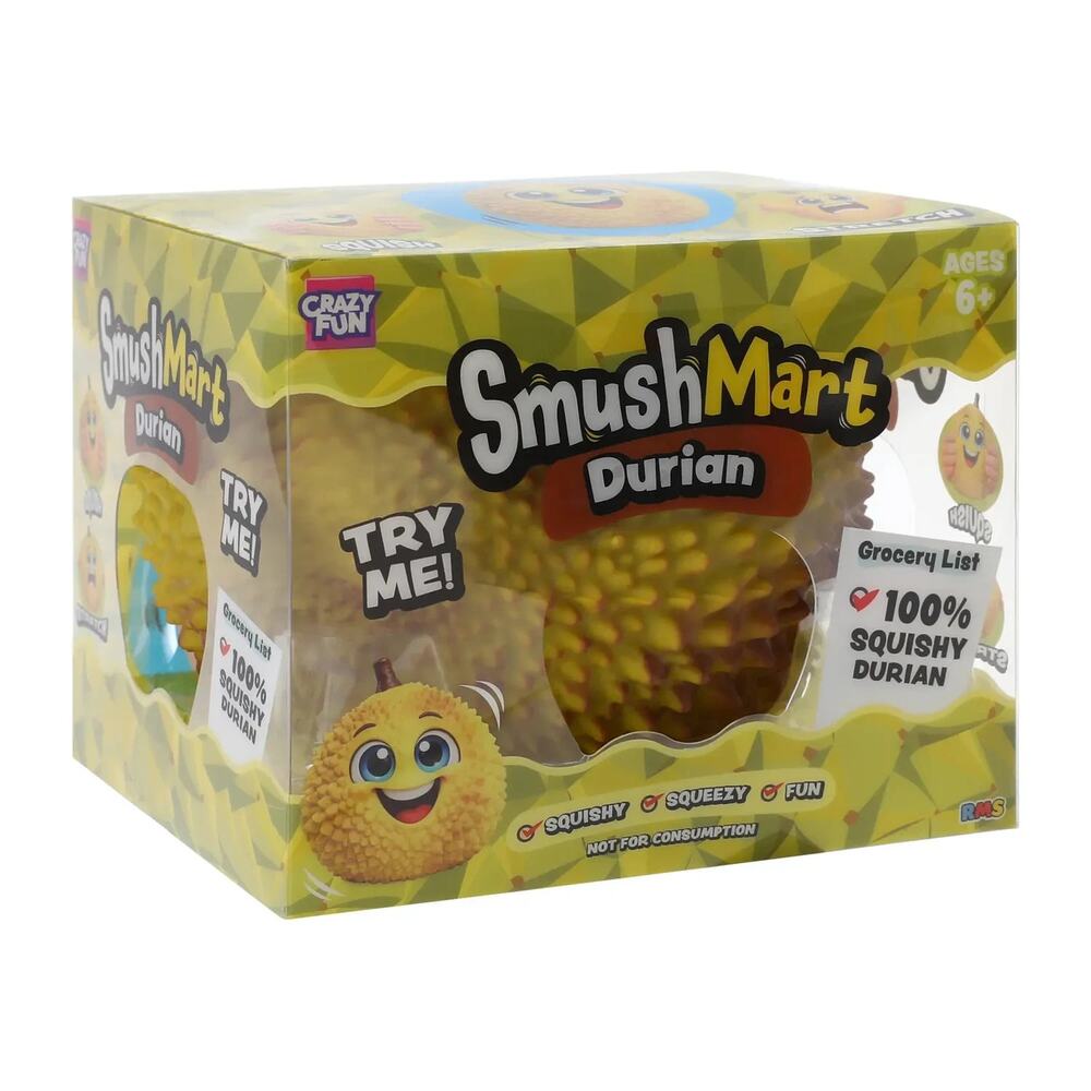 🔥SmushMart Durian 100% Squishy Squeeze Toy Yellow/Brown BNWT🔥